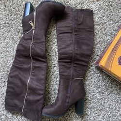 Brown Knee High Heels