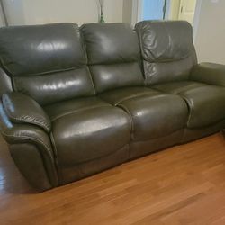 3 Piece Set Leather Manual Recliner Couch,  and Chair,  Plus One Power Recliner,  That's Power Switch Isn't Working.  Great Chair Still