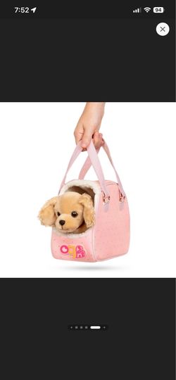 Our Generation Hop In Dog Carrier & Pet Plush Puppy for 18" Dolls: