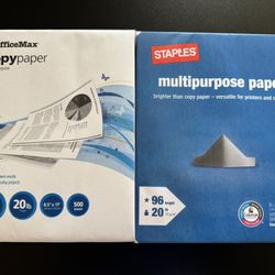 Copy Printer Paper 8.5x11, 2 Reams, Unopened