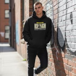 Money Straight Graphic Hoodie, Cotton Blend, Large