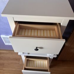 Excellent Condition Pair Ikea White Glossy Nightstand.