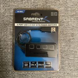 Sabrent NWT 4 Port USB 3.0 Hub With Power Switches  