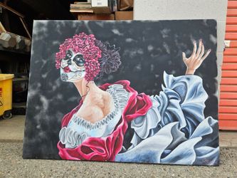 Hand-Painted Day of the Dead Canvas Art