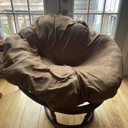 Papasan Chair Brown Cushion