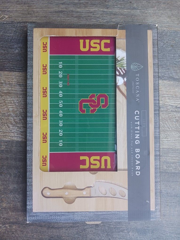USC Football Cutting Board Glass Top New Toscana For Fanatic