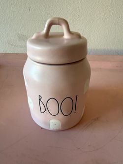 RAE DUNN PINK BOO CANISTER