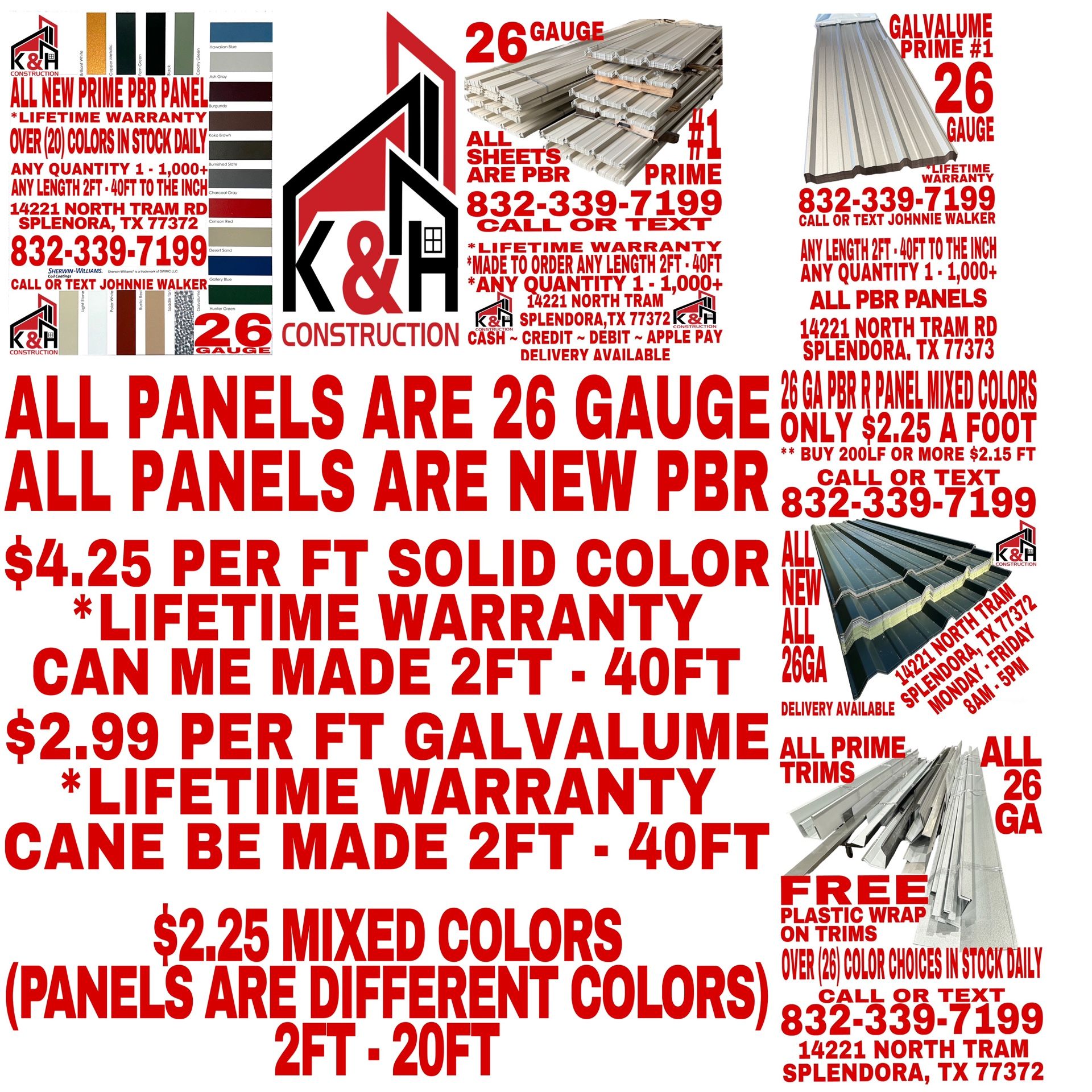 Sheet Metal R Panel 26 gauge