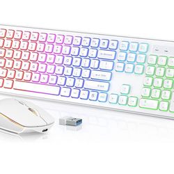 Brand New White Wireless Keyboard And Mouse 