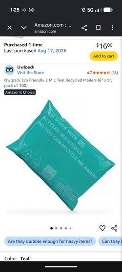 Eco mailer, 6x9, 100 pack