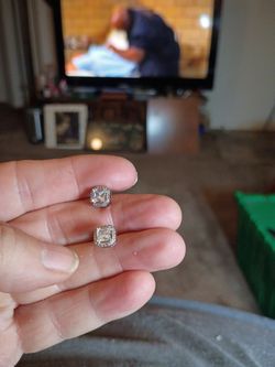 Sterling silver diamond earrings