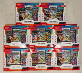 First Partner Illustration Series 2 Pokemon Card Game Booster Box Packs ETB Rare Heroes Prismatic Mega Destined Surging Black White OP One Piece Promo