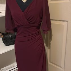 Vestido Color Vino Talla #4 