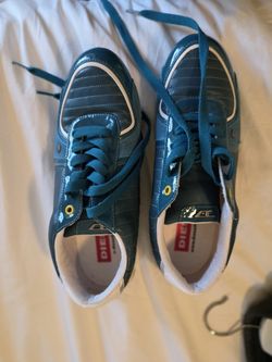Diesel Men's Teal Patent Leather Sneakers EU 43