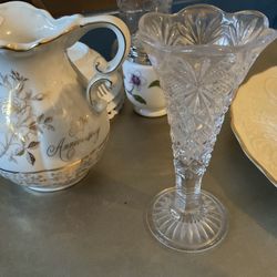 6 Inches Tall Bud Vase Conditioncrystcrystal Split Handle Basket