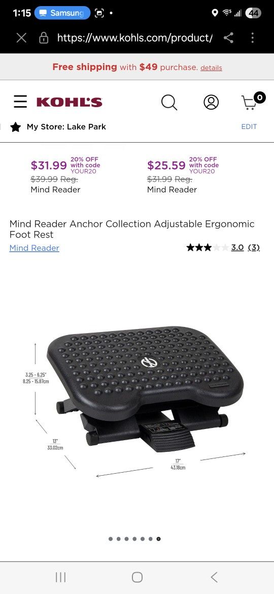 Ergonomic Adjustable Footrest