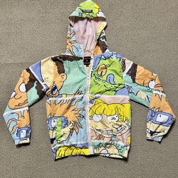 Members Only x Nickelodeon Rugrats FZ Blue & Green Windbreaker Jacket