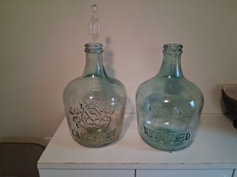 2 Antique Glass WINE jugs