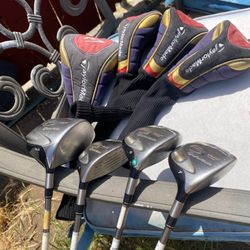 Taylor made Taylormade Golf Clubs Driver Wood Set Plus Rescue Wedge Other Clubs Also Available  R5 R7 Dual  Tennis Rackets Cleats Putters Irons Bags 