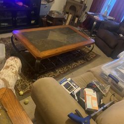 Coffee table with 2 matching end tables