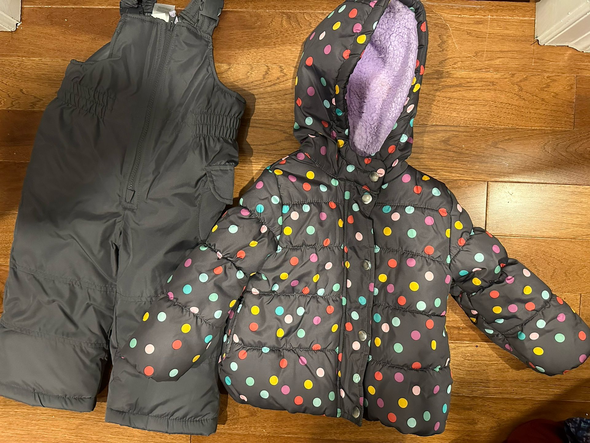 Charming 24-Month Girls’ Polka-Dot Snowsuit Set