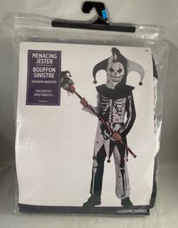 Child’s costume, menacing jester, Halloween medium, large or extra large