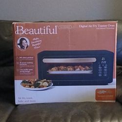 "BEAUTIFUL" by DREW BARRYMORE DIGITAL AIR FRY TOASTER OVEN W/ACCESSORIES 