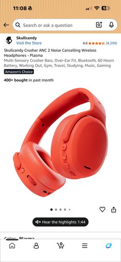 Skullcandy Crusher ANC 2 Headphones Red