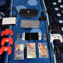 Nintendo Switch OLED Bundle – 3 Games, Extra Joy-Cons, Controllers & More