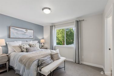 Queen size bed frame + mattress + cushions