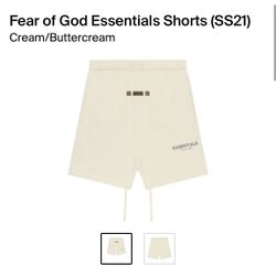 Fear Of God Essentials Shorts (ss21) Cream Color