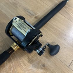 Shimano TLD 30 offshore fishing rod and reel.