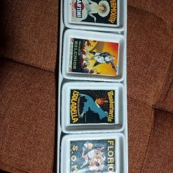 Pottery Barn Vintage Cocktail Plate Set with larger plate.