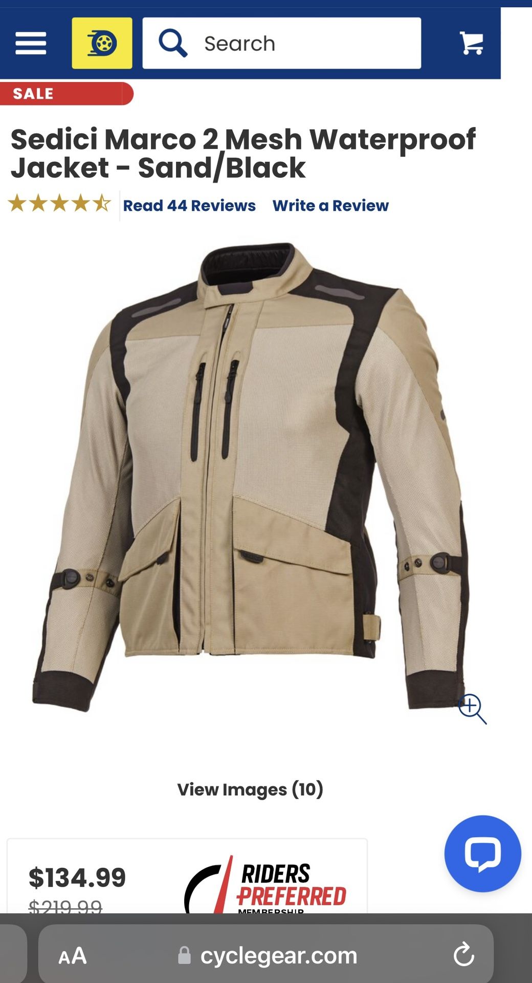 Sedici Marco 2 Mesh Waterproof Motorcycle Jacket - Sand/Black