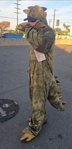 New with tags - Dinosaur Halloween Costume for teenager or Adult at 5' 3"-5'5 maybe 5'6" tall