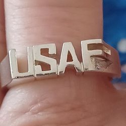 Sterling Silver " USA AIRFORCE" RING- SZ8.50