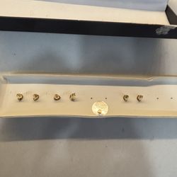 Macy's genuine gemstone post stud earrings, featuring 18kt gold over sterling silver. 