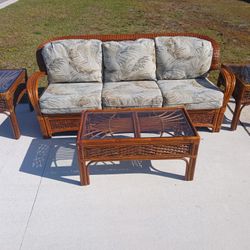 Natural Rattan Patio Set 
