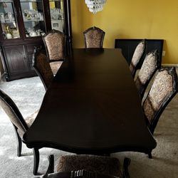 Solid Dining Set with 8 Chairs
