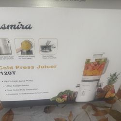 Cold Press Juicer, Updated Masticating Juicer Machines with 5" Feeding Chute Fit Whole Fruits &Vegetables, 99.6% Juice Purity, Streamlined Parts Easie