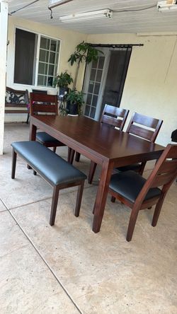 Dining table and 4 Chairs One Bench