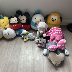 Disney plush squishmallows, tsum tsum, cuddleez and more