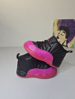 Size 7c - Kids Pink Jordan 12's - $40