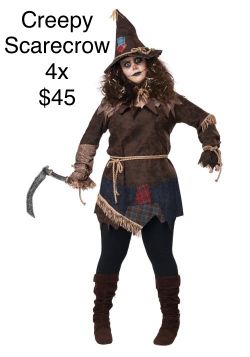 Creepy Scarecrow Halloween Costume Size 4X