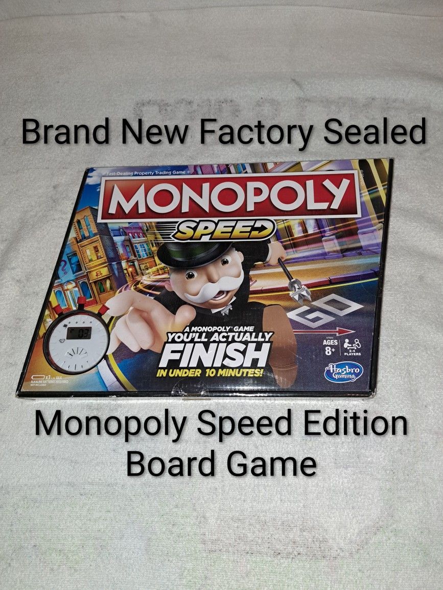 Brand New Factory Sealed Monopoly Speed Edition Board Game