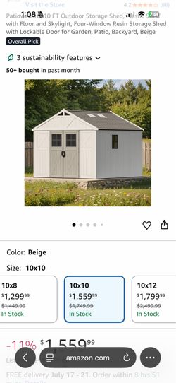 Patio well 10 x 10 metal shed