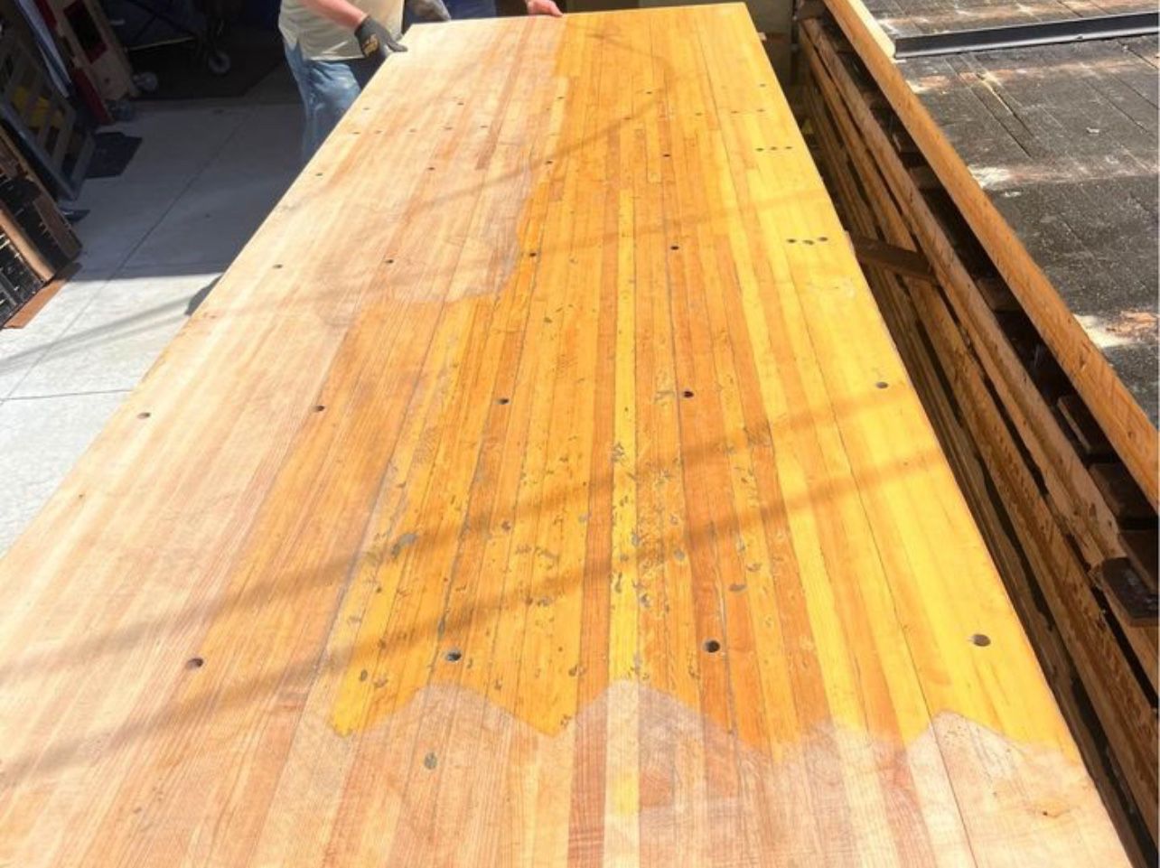 Maple bowling lane wood reclaimed from Diablo Lanes in Concord for sale