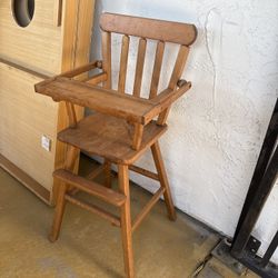 Antique Solid Wood Doll Chair