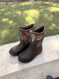 HISEA Kids Rain/Hunting Boots Waterproof Neoprene Rubber Mud Boots (Size 13)