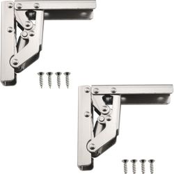 2PCS 90 Degree Folding Hidden Cabinet Door Hinges with Screws Non Drilling Long Strip Hinges 